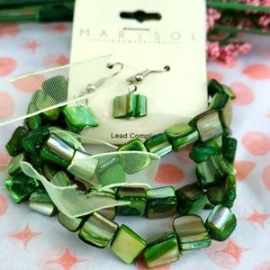 3pcs Stretch Bracelet and Earring Set